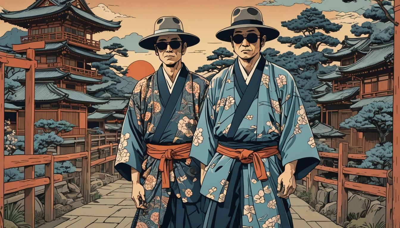 The Blues Brothers in Ukiyo-e Style