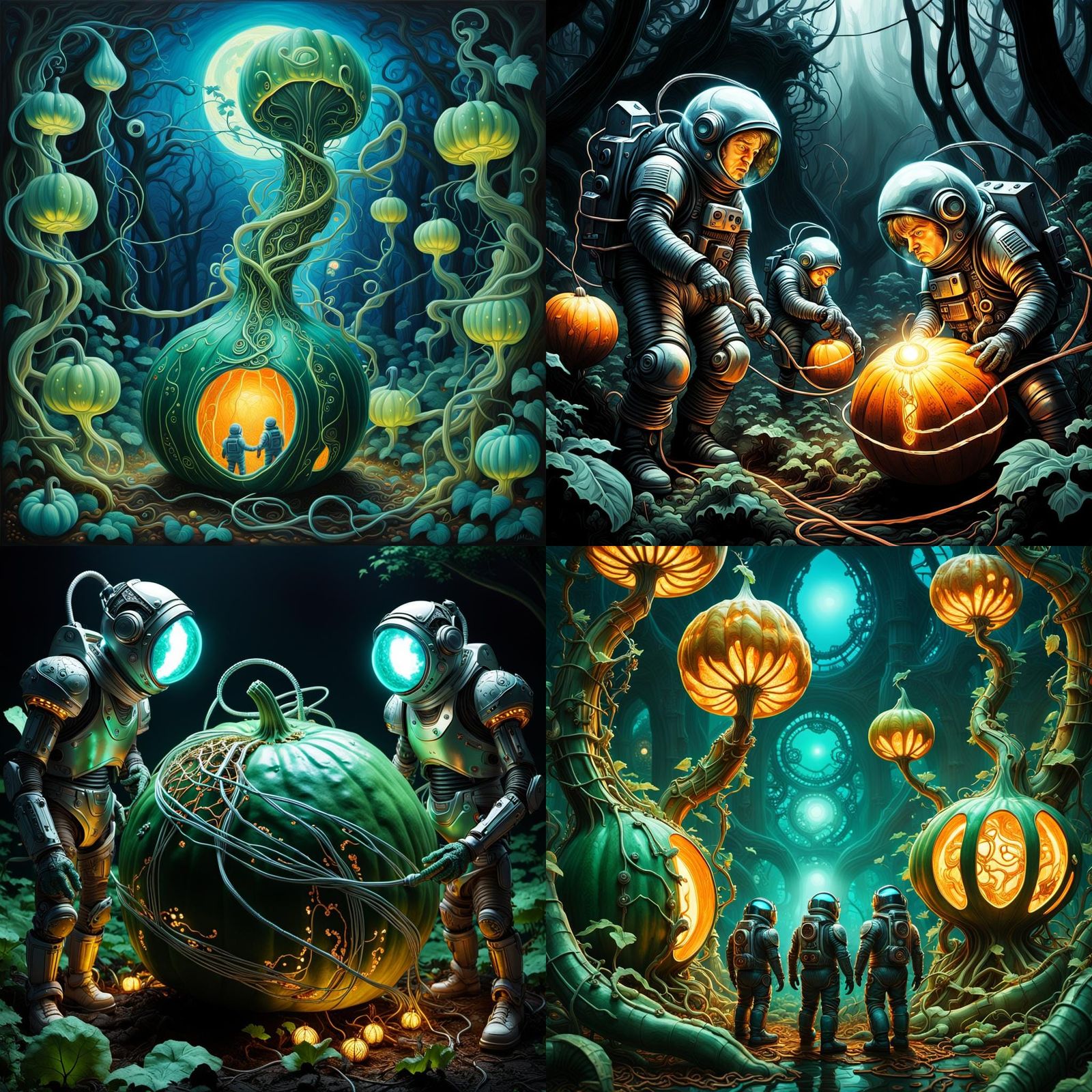 Gourd Cultivation by Astronauts: Steampunk Klimt Masterpiece