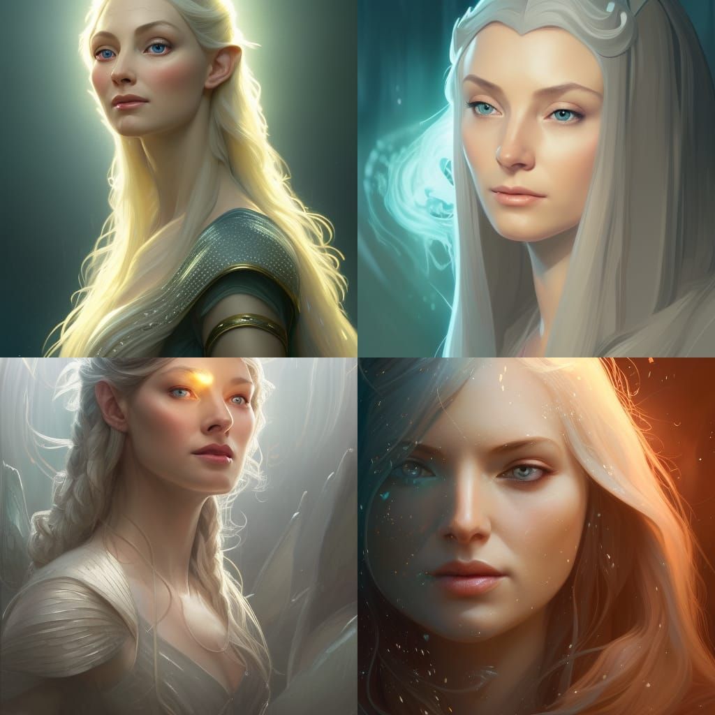 Galadriel Portrait in Art Nouveau Style
