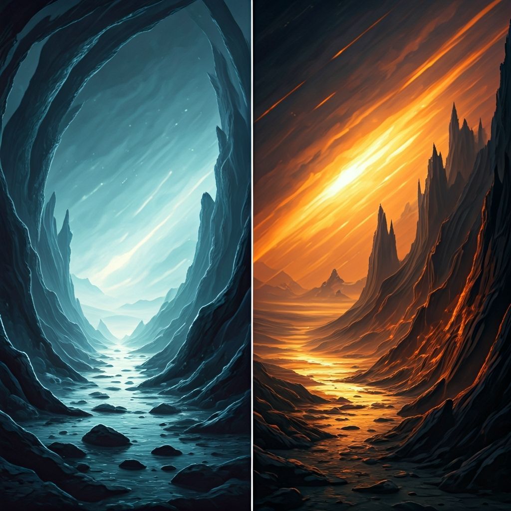 Diptych: Duality of Light and Dark Emotions