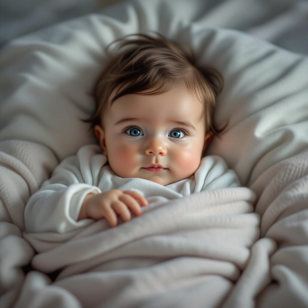 Serene Baby Portrait with Cinematic Lighting