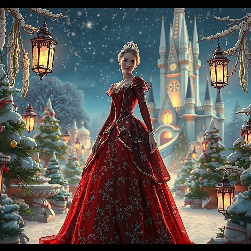 Ethereal Cinderella in Whimsical Winter Wonderland
