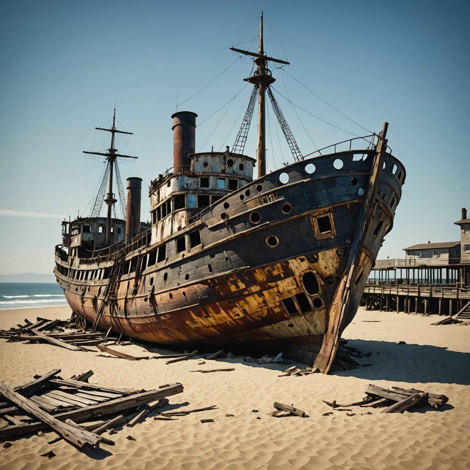 17th Century Ship of the Line Surreal Dreamscape in Santa Cr...