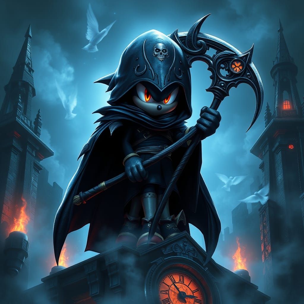 Shadow the Hedgehog as Grim Reaper in Gothic Splendor