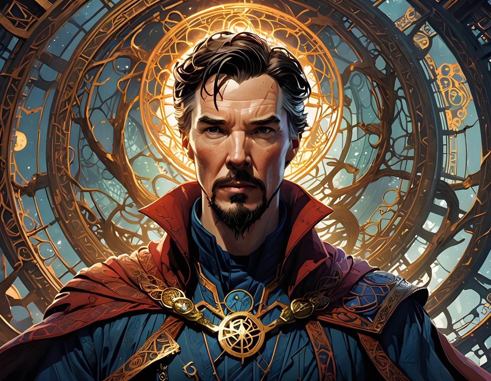 Doctor Strange Digital Painting with Shiny Aura