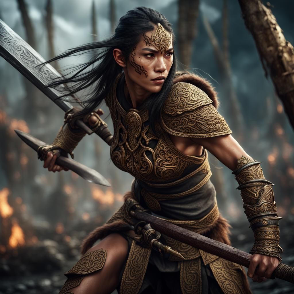 Thai Barbarian Warrior in Lord of the Rings Style