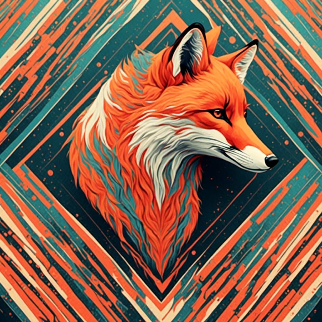 Geometric Fox: Abstract Animal Art