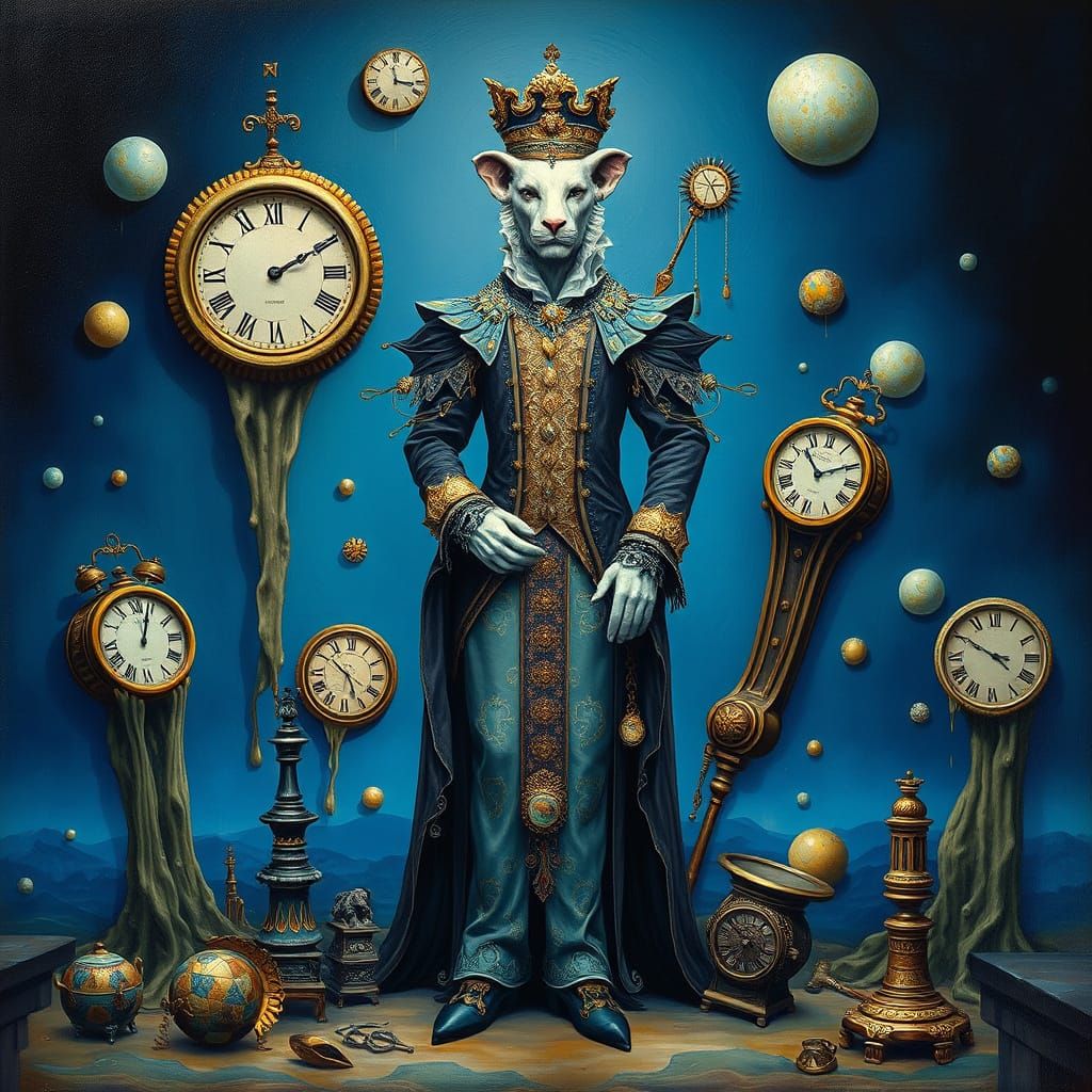 Surreal Dreamscape: Figure in a Dali-esque Landscape