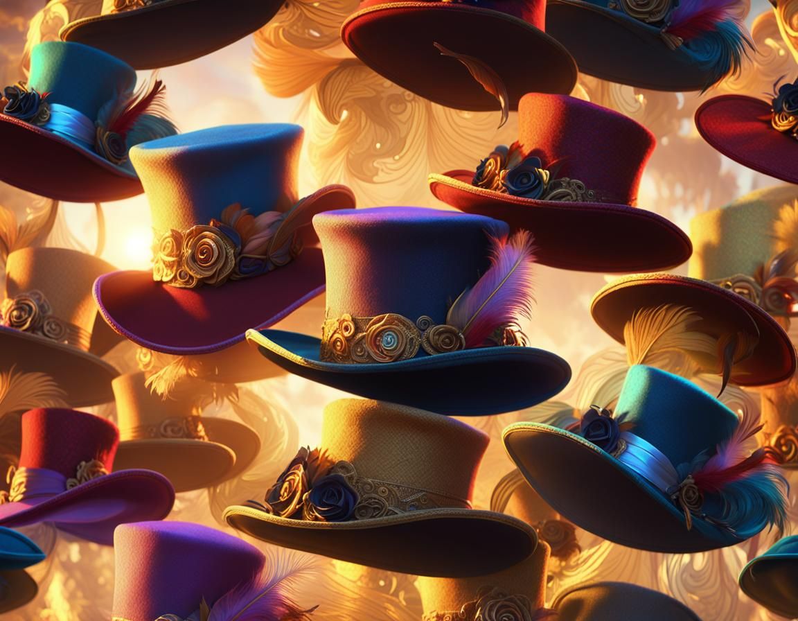 Golden Top Hat in Baroque Fantasy Style