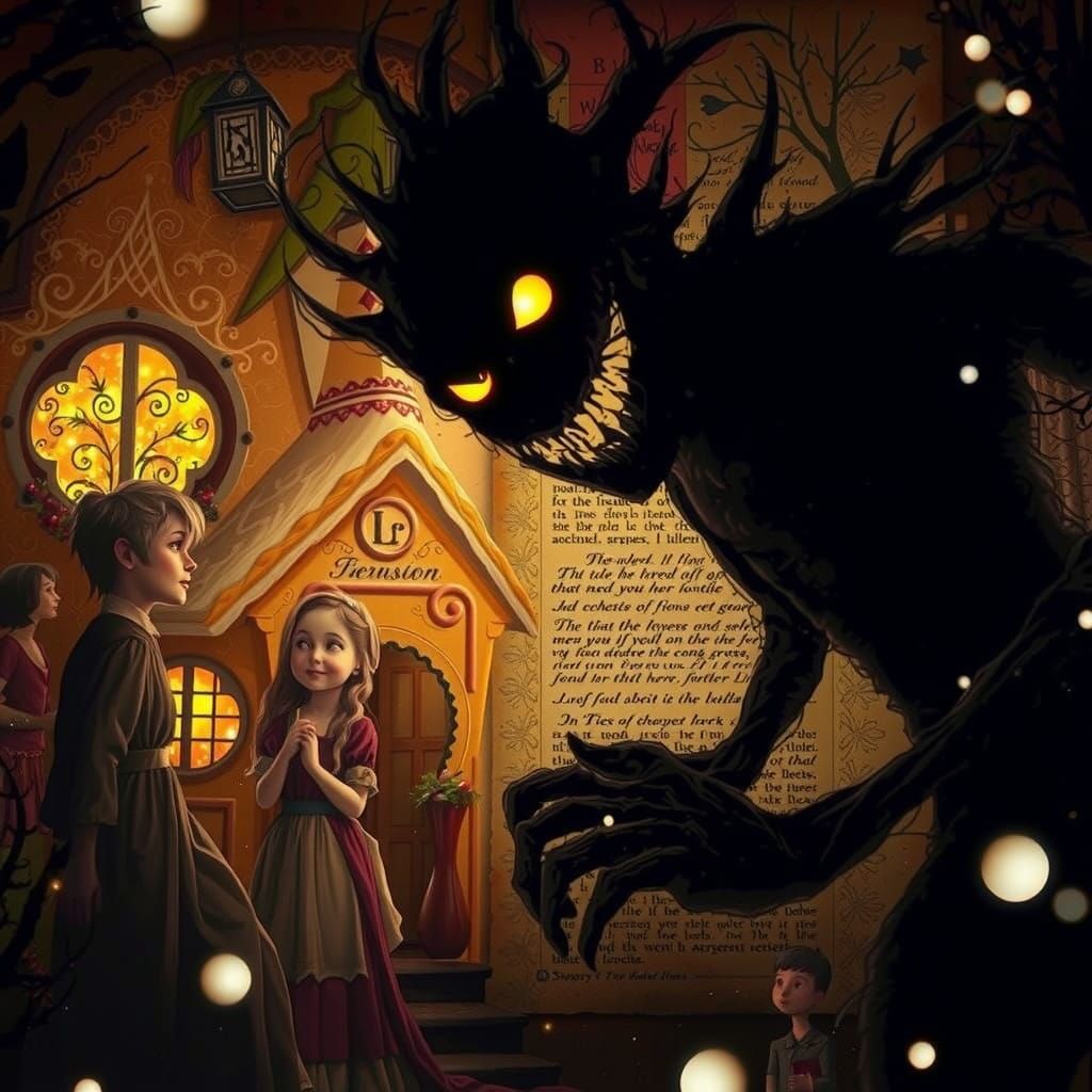 Dark Fairy Tale Encounter: Haunting Silhouette vs Gingerbrea...