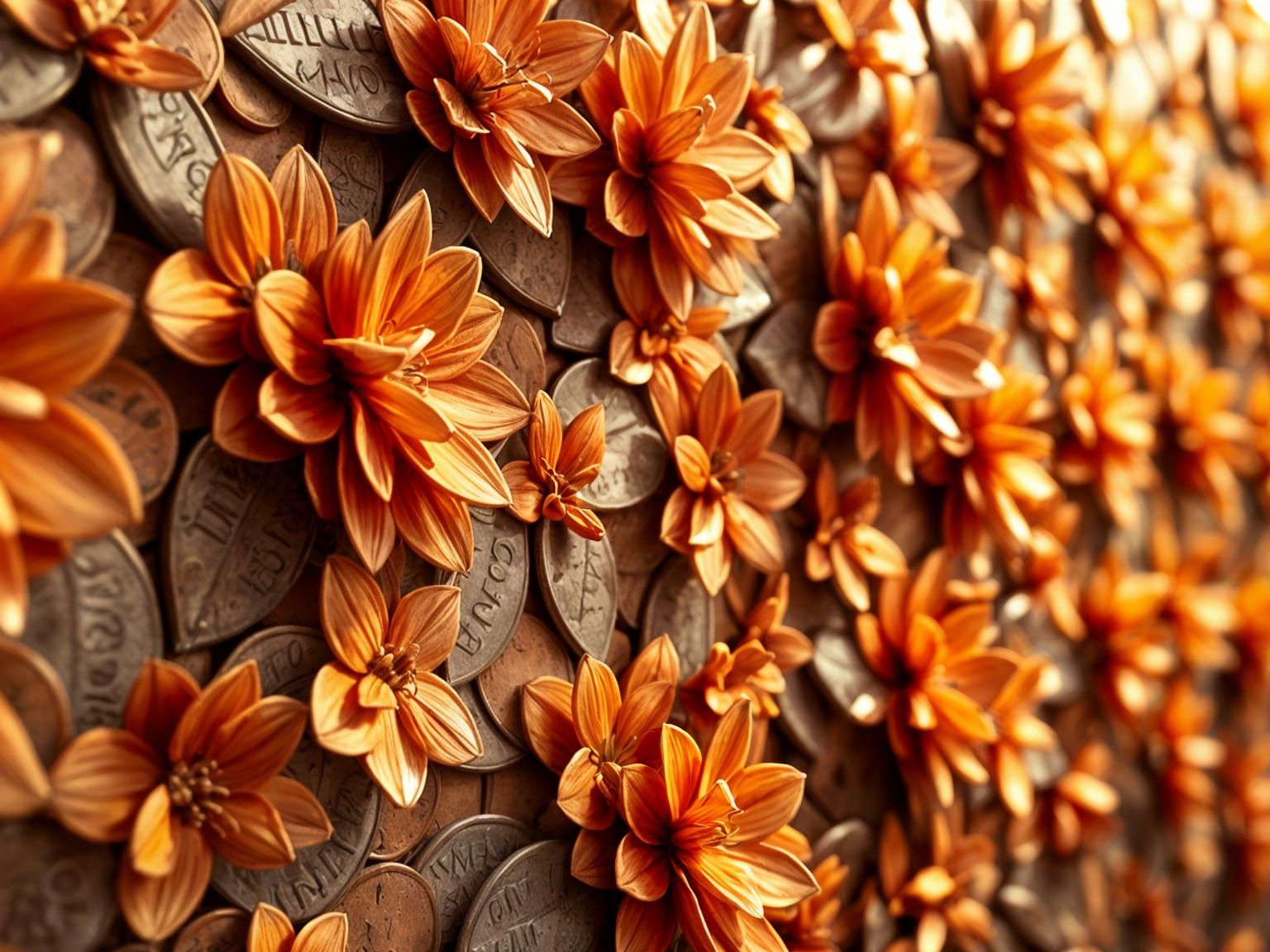 Penny Flower Mural: Unique Artistic Design