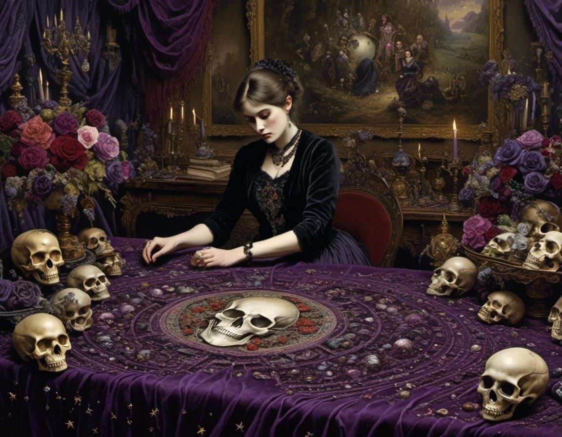 seamstress working on altar cloth