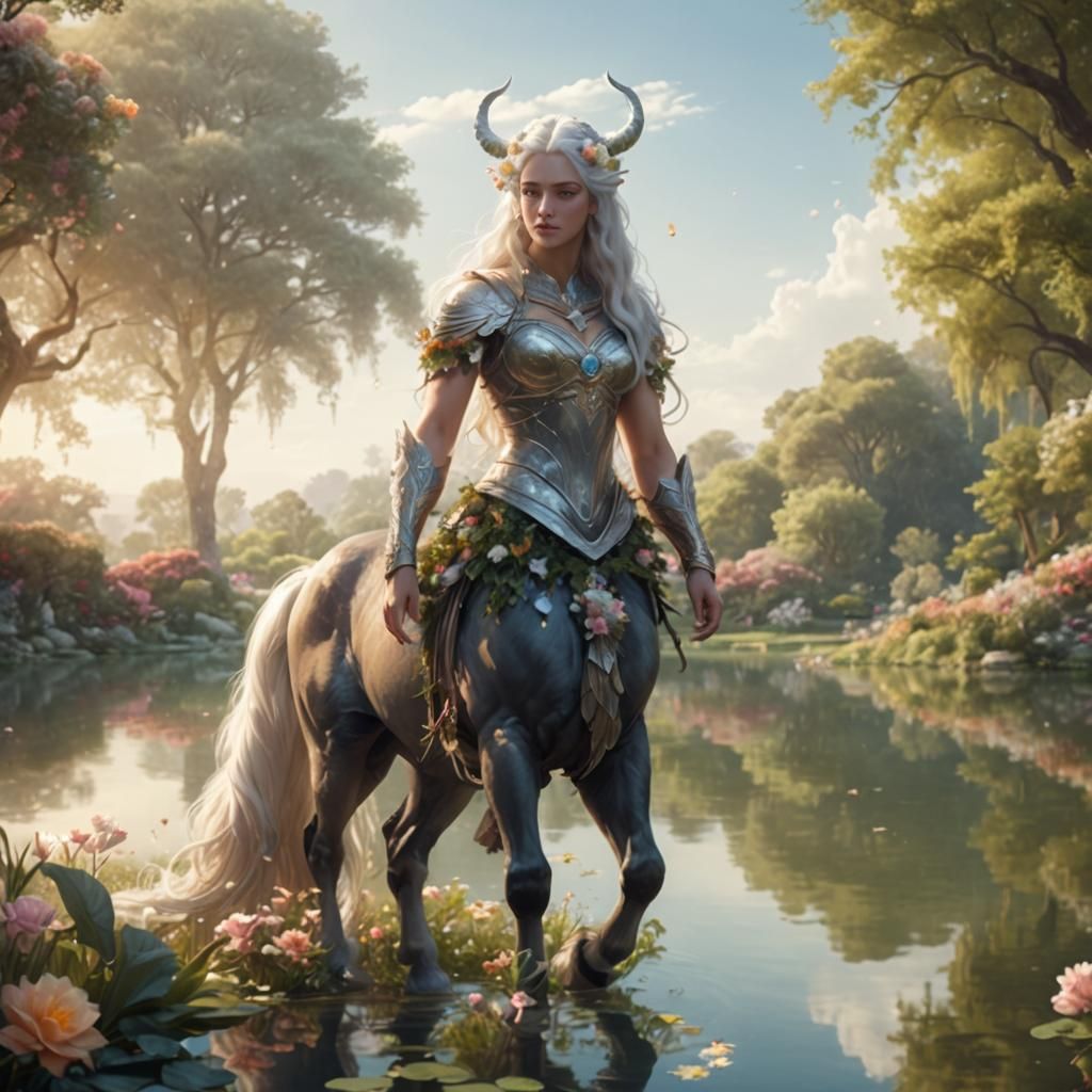 A serene female centaur