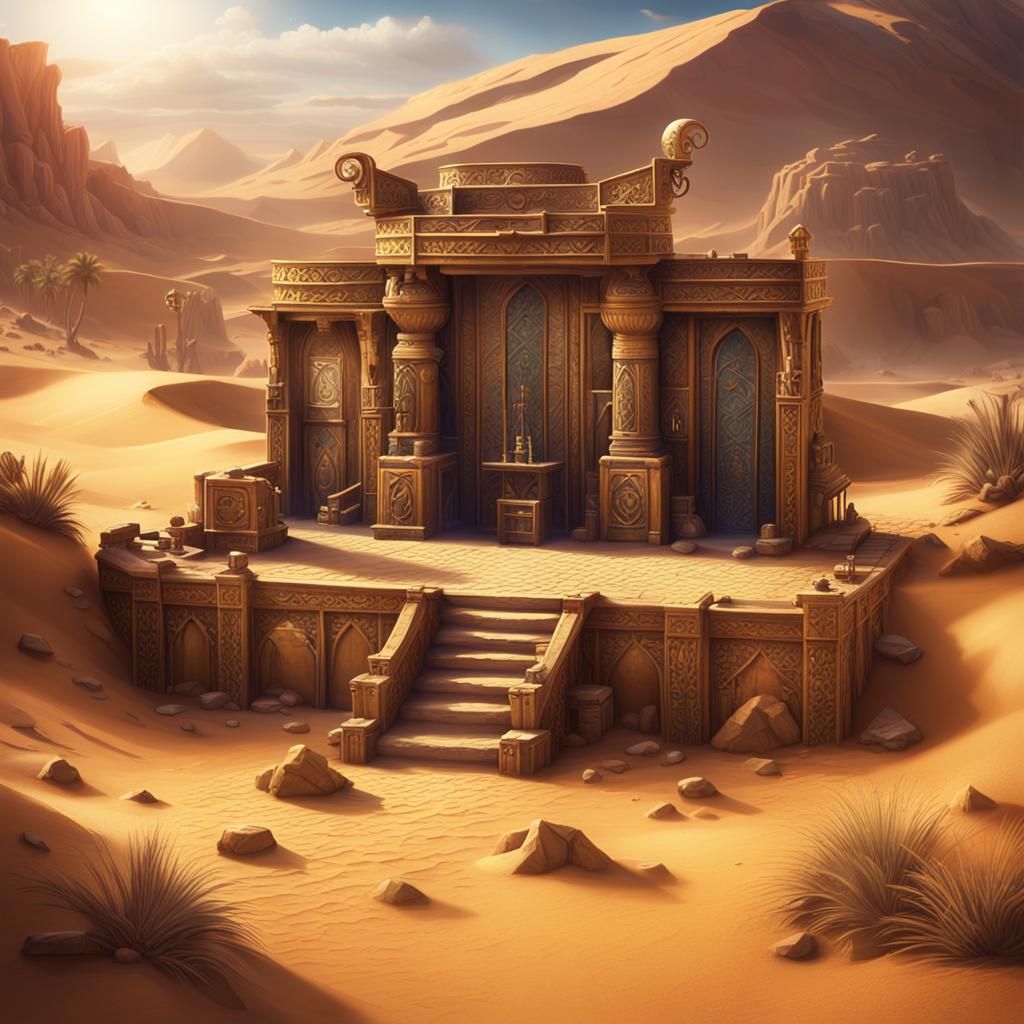 Sorcerer's Desert Sanctuary: Fantasy Concept Art