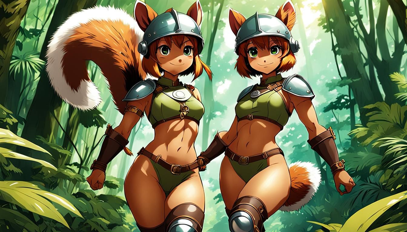 Squirrel Girl in Amazon Rainforest: Anime Style