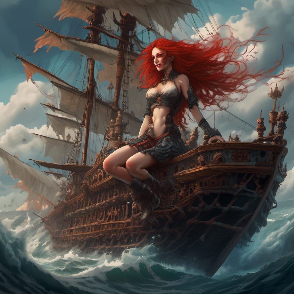 Ship Sails into a Giantess's Mouth