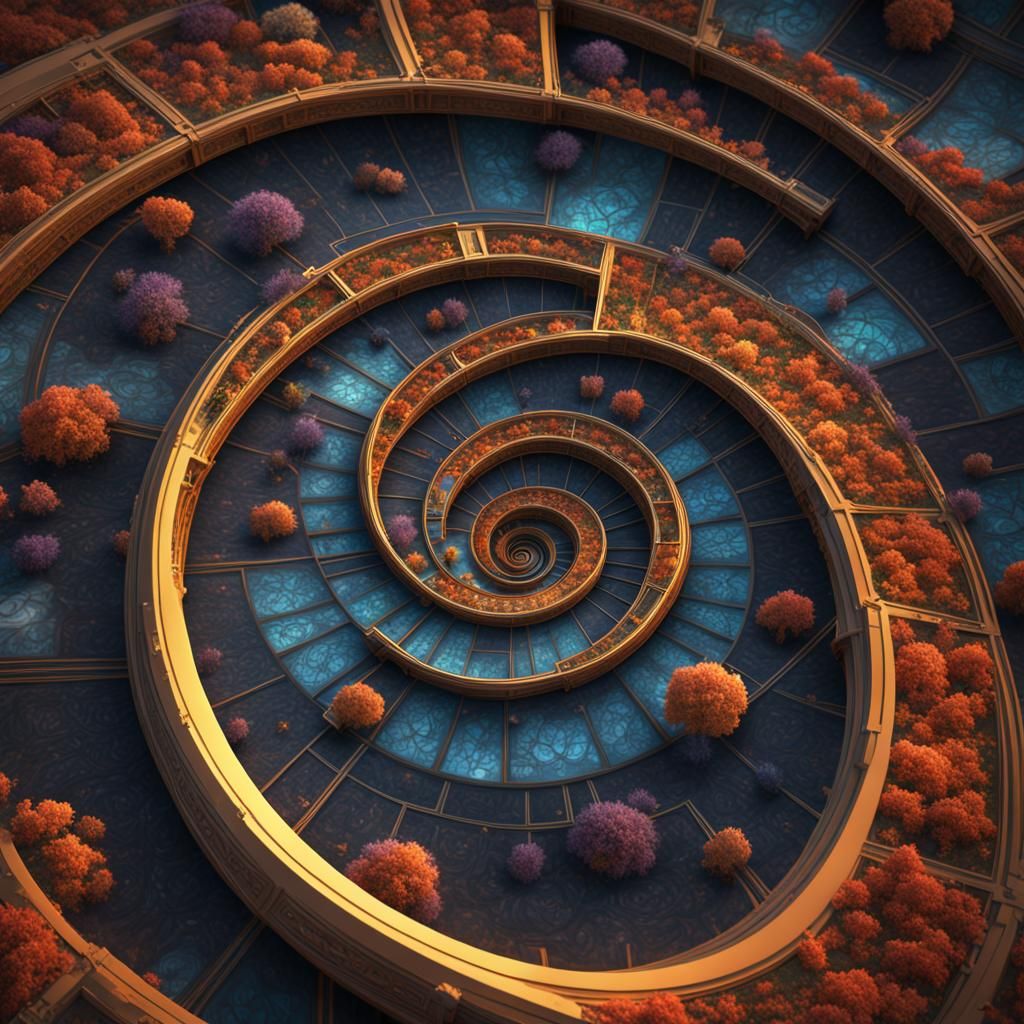 Fibonacci Spiral of Life: Detailed Matte Painting