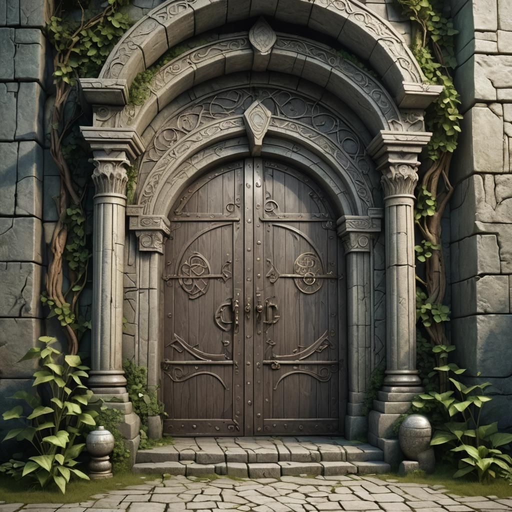Elven Temple Entrance: A Fantasy of Illusion and Moon