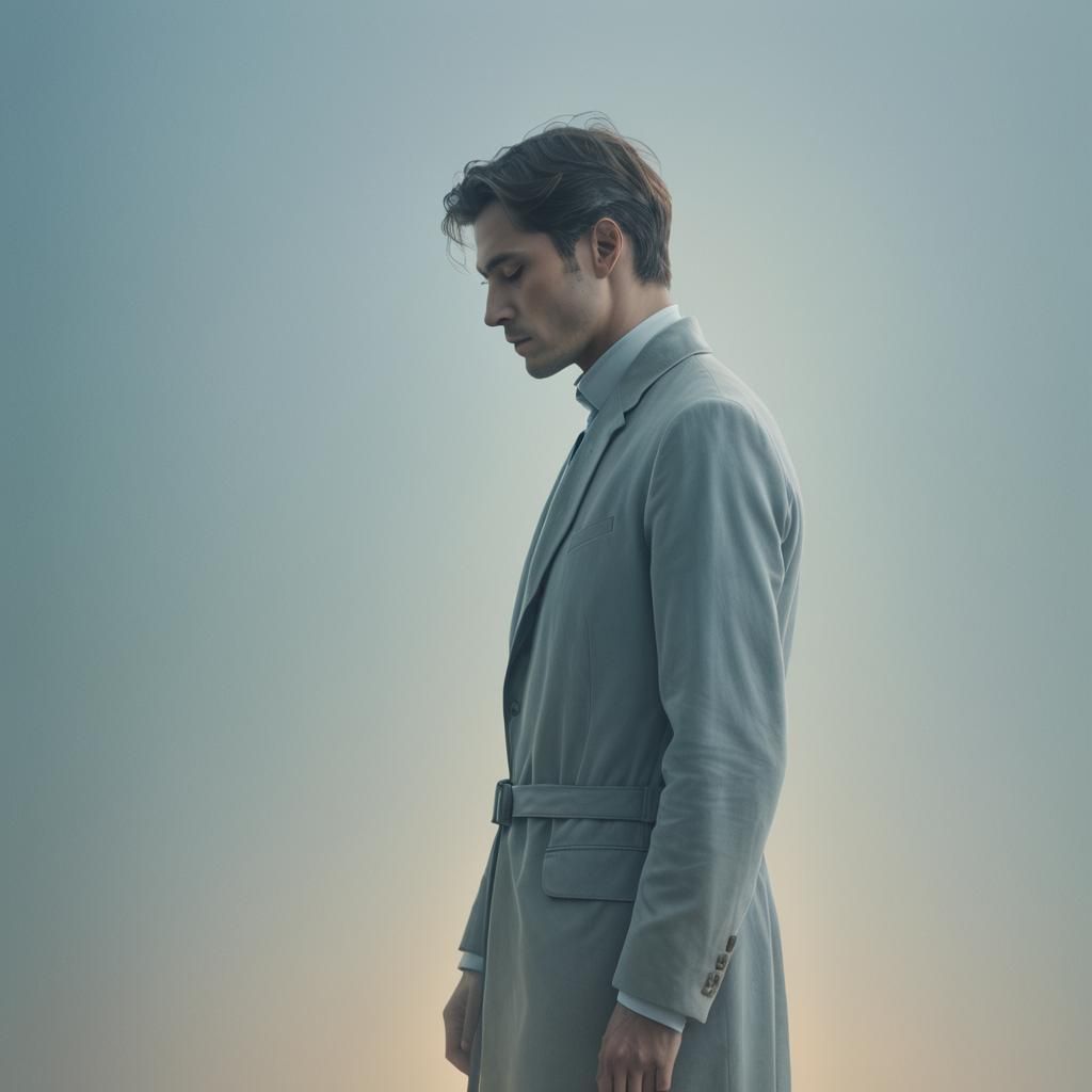 Contemplative Portrait in Soft Light, Professional Photograp...