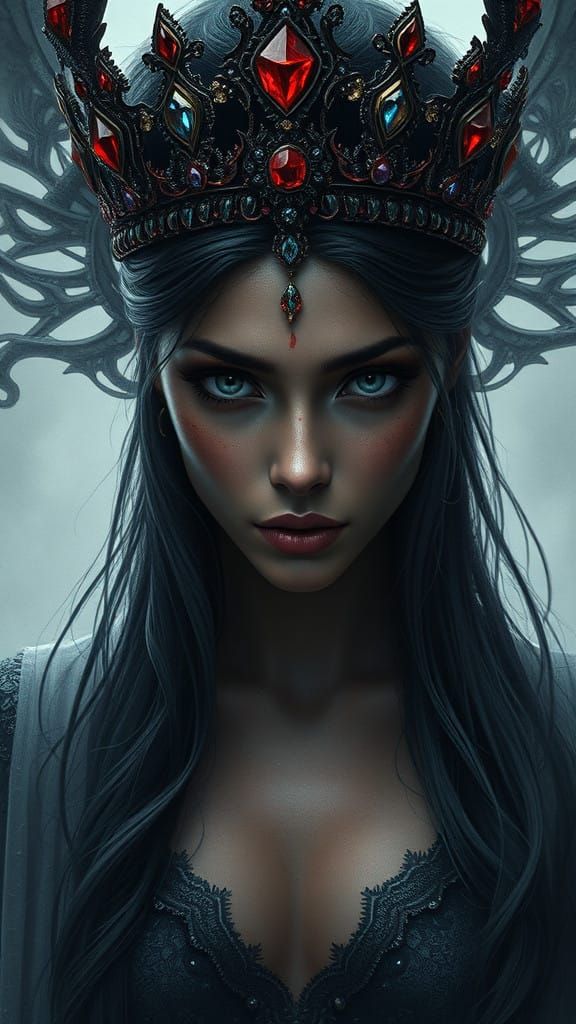 Dark Fae Queen Stares into the Abyss