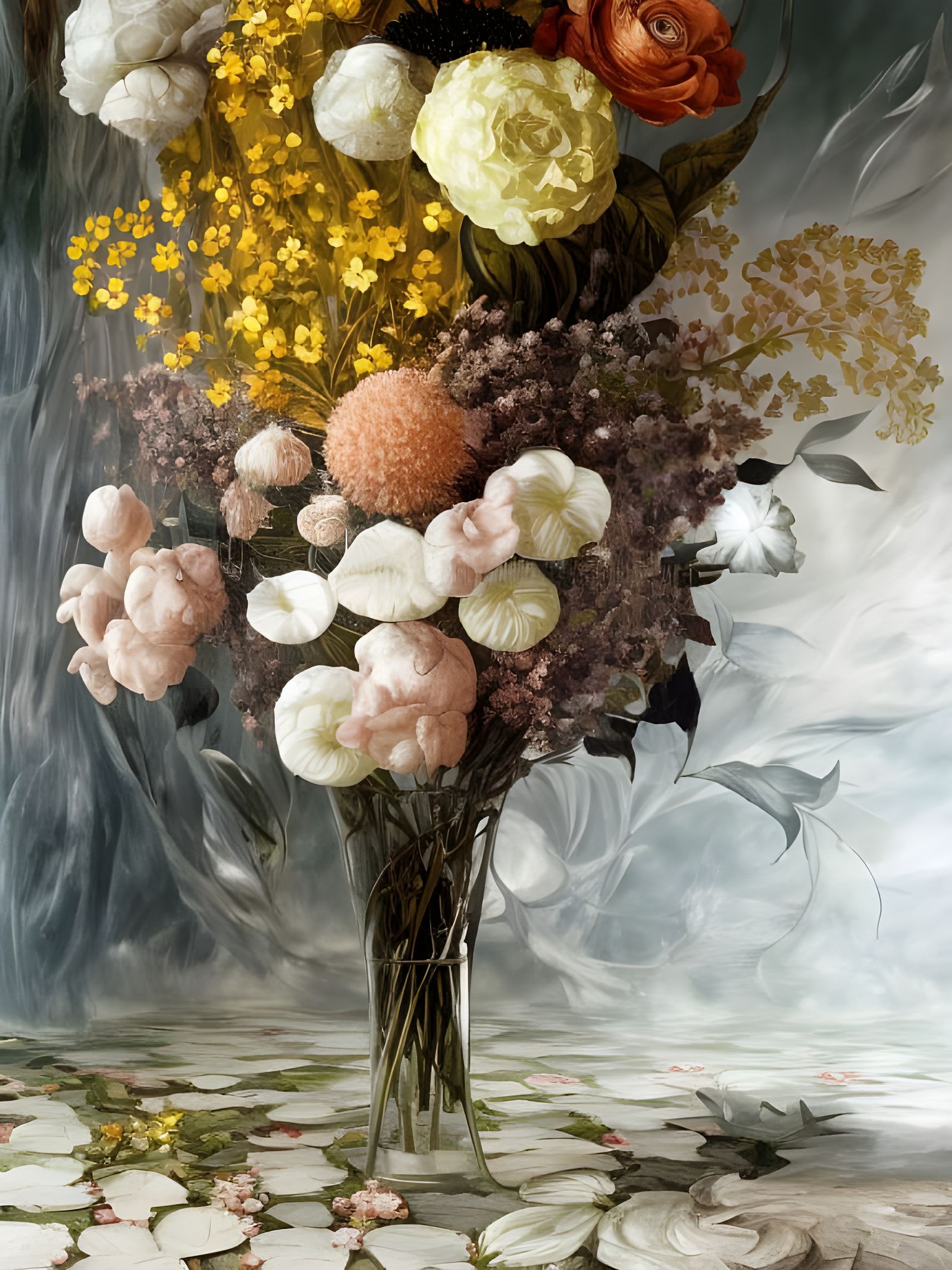 Intricate Flower Bouquet: Digital Painting in 8K