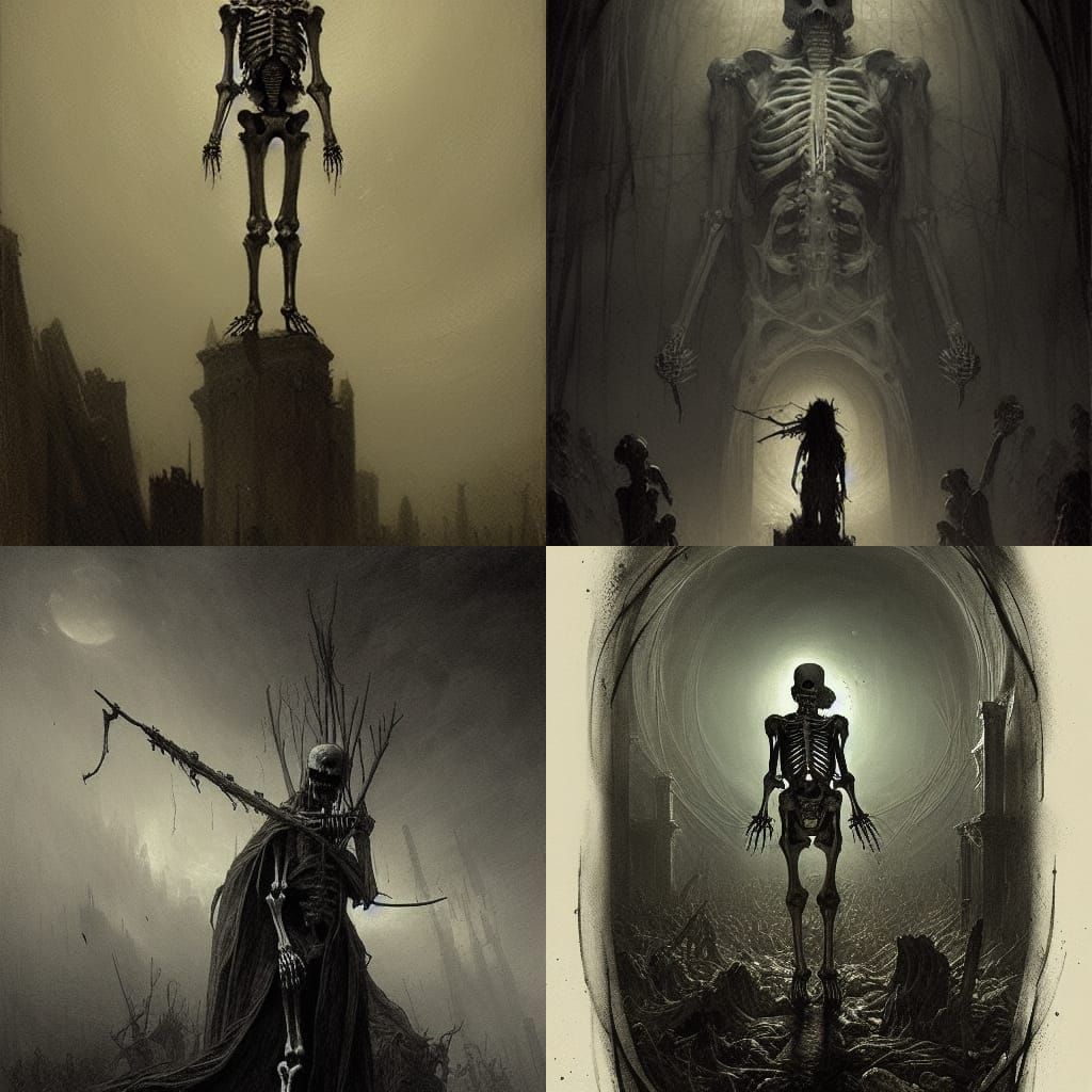 Horror Skeleton Inspired by Gustave Doré