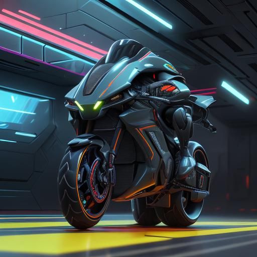 Futuristic Engine Concept Art in C4D Style