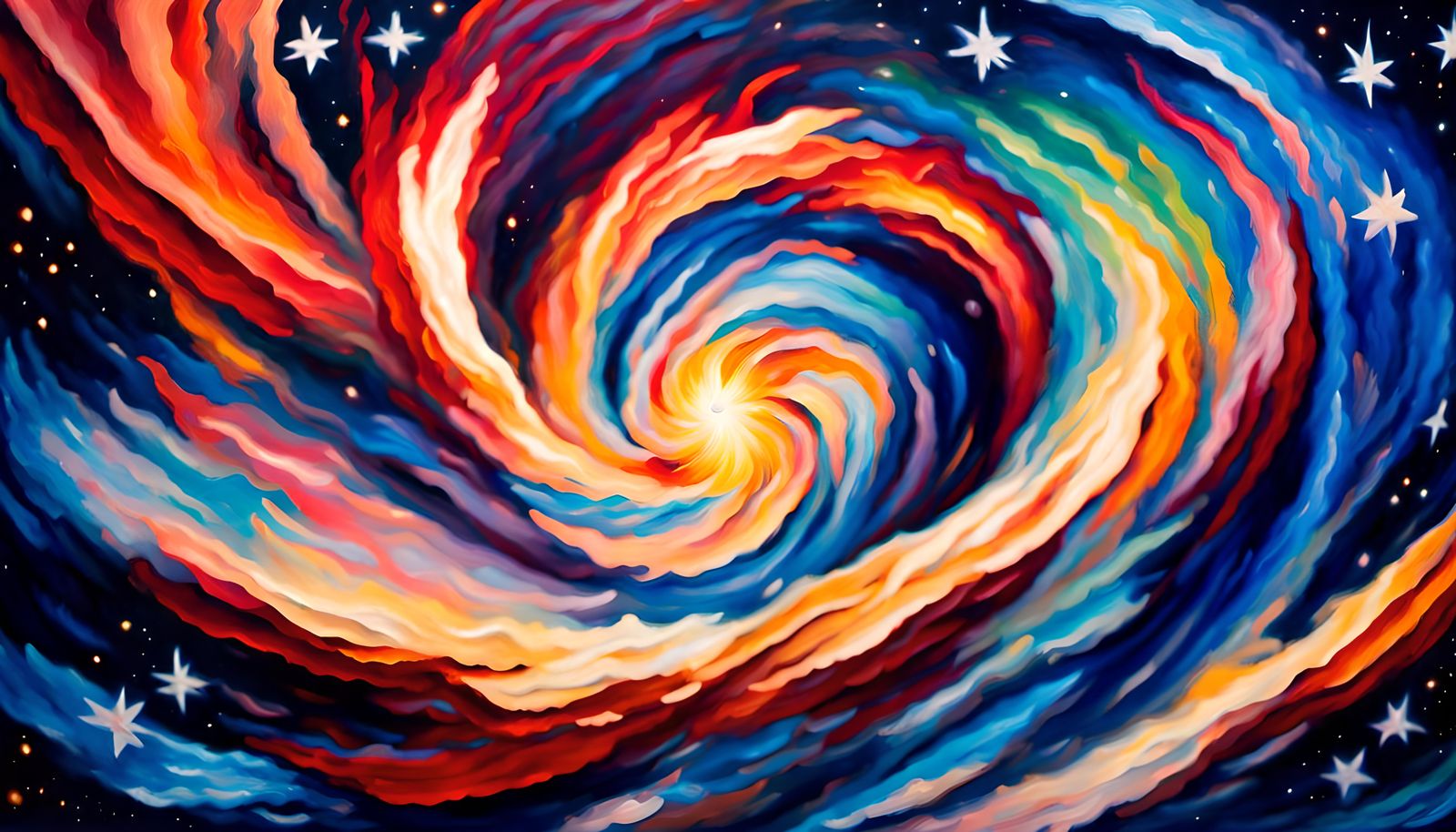 Spinning Flare-Star Surrounded by Spiral Arm Galaxy as Impas...