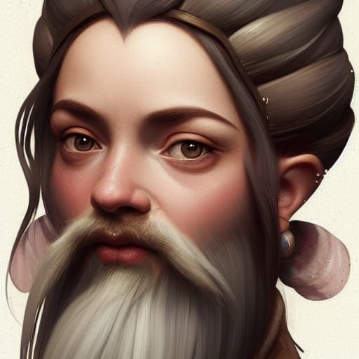 Dwarf Woman Portrait in Renaissance Style