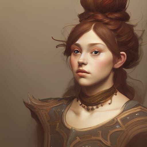 Dwarf Woman Portrait in Renaissance Style