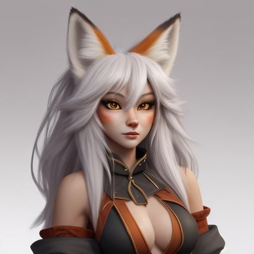 Anthro Fox Girl Illustration