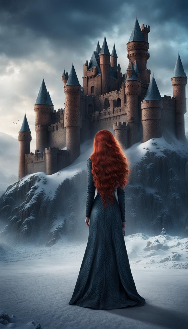 Girl with Red Hair at Snow Castle, Game of Thrones Style