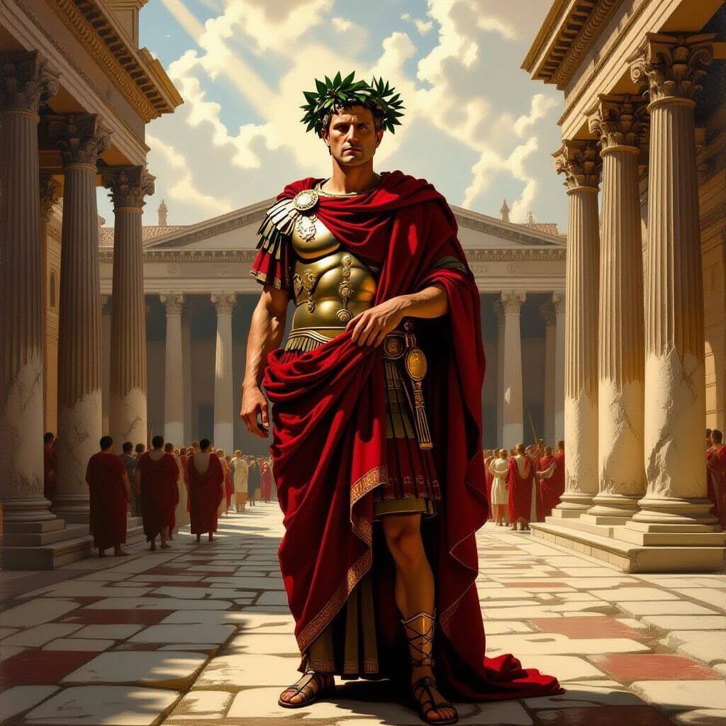 Julius Caesar in Roman Forum Oil Painting