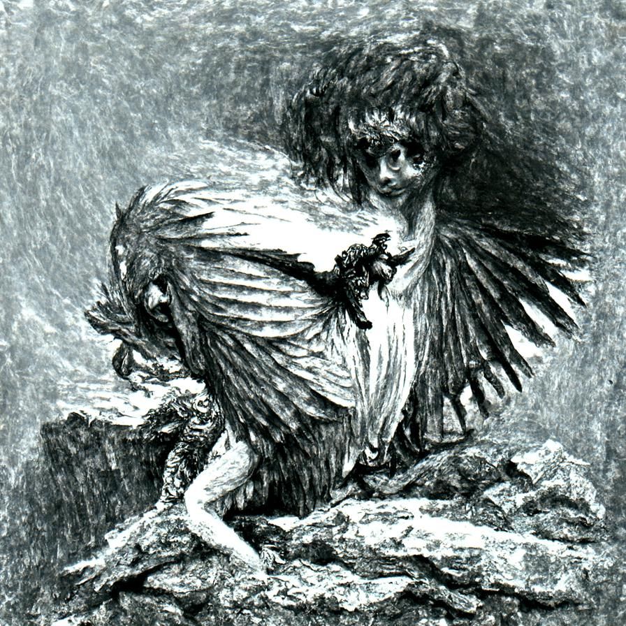 Harpy in the Style of Gustave Doré