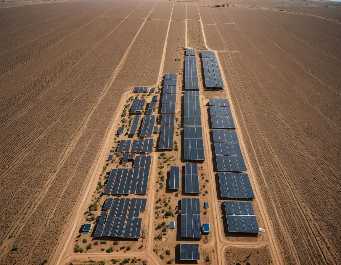 Hi-Tech AgriVoltaics System in Desert Landscape