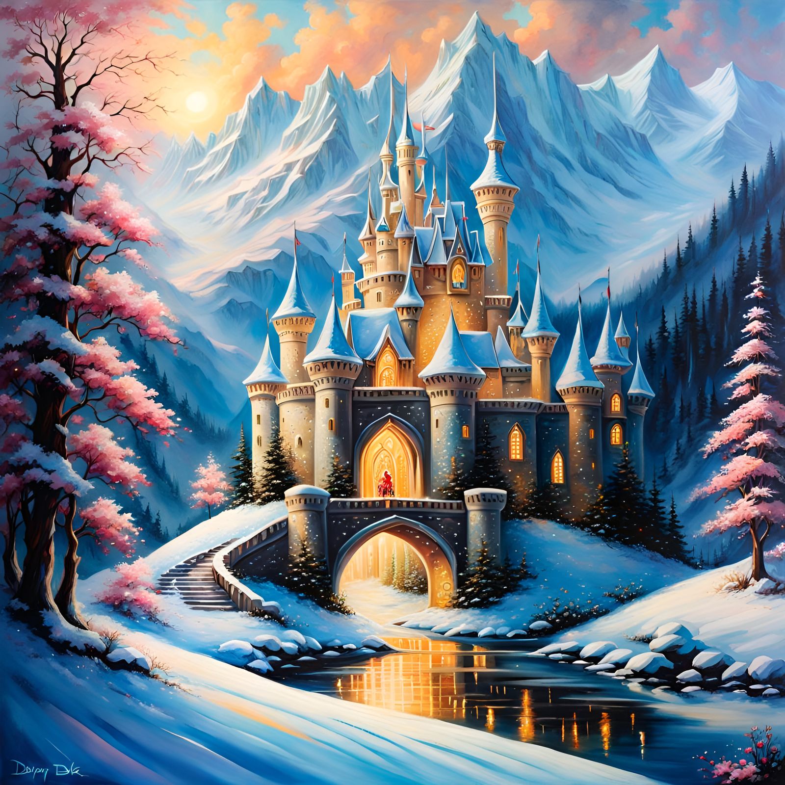 Fairytale Castle Scene in Disney Style