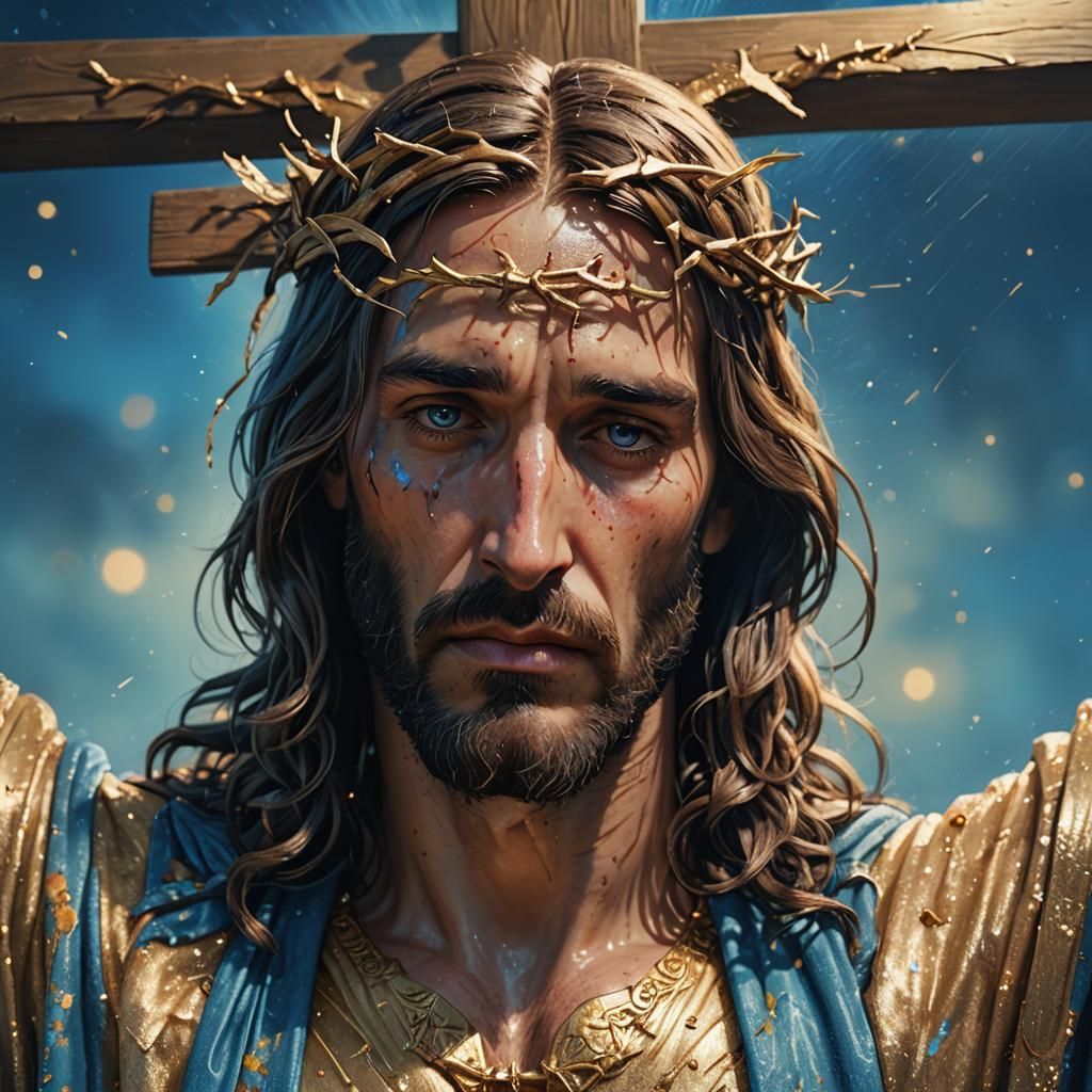 Jesus Christ on the Cross: Hyperrealistic Concept Art