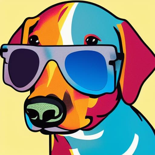 Dachshund in Sunglasses: Pop Art Screen Print