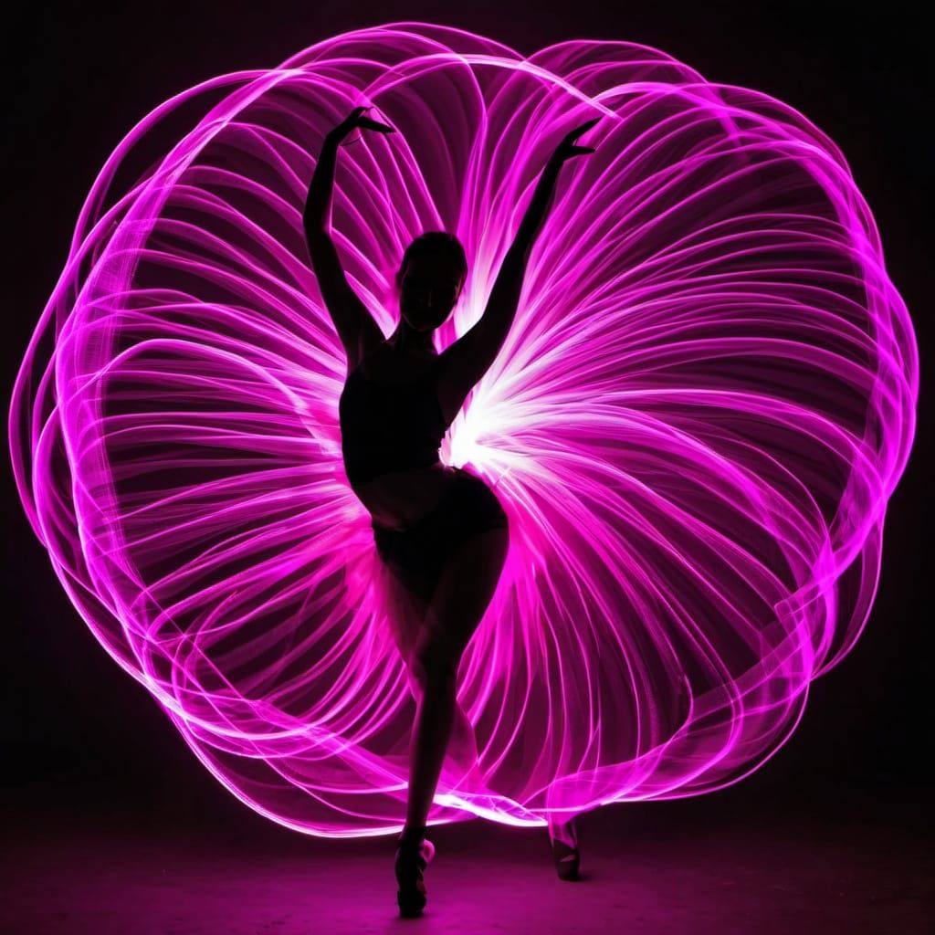 Neon Dancer Captured in Ethereal Light