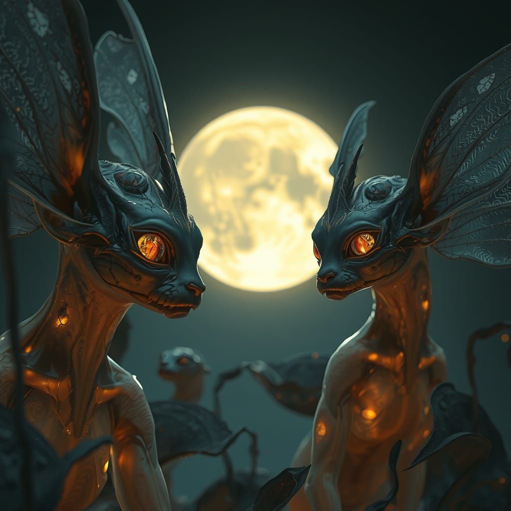 Surreal Moonlit Goddesses Unveil Celestial Wonders