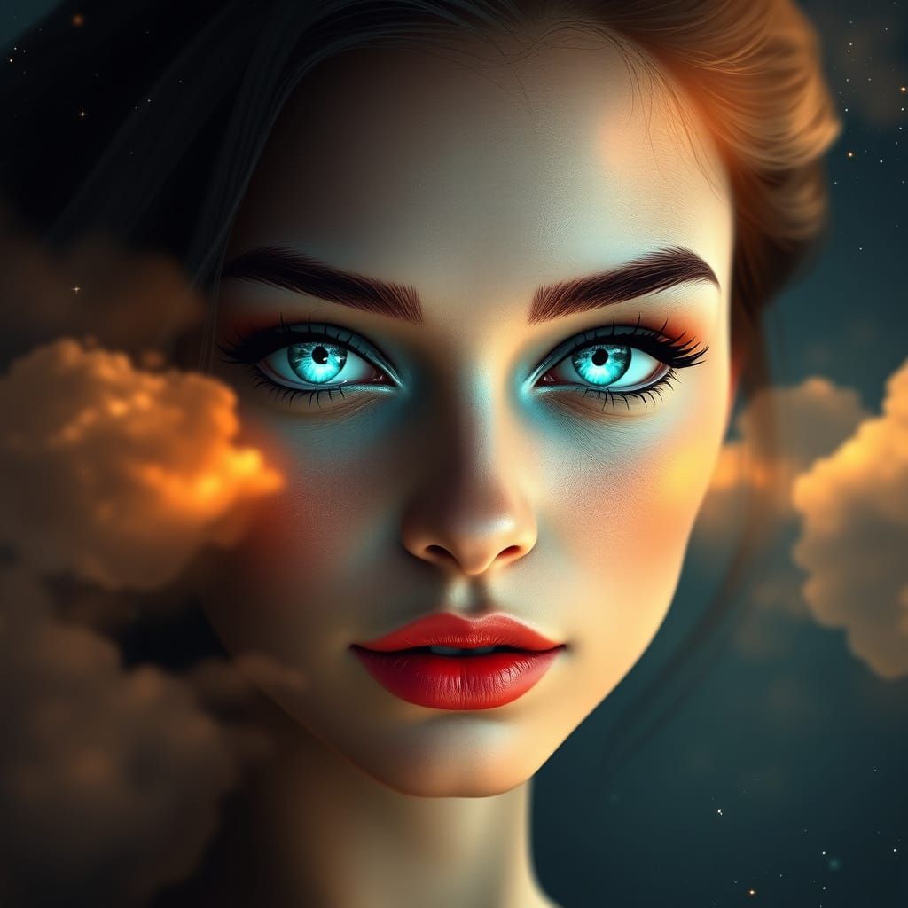 beautiful face of woman