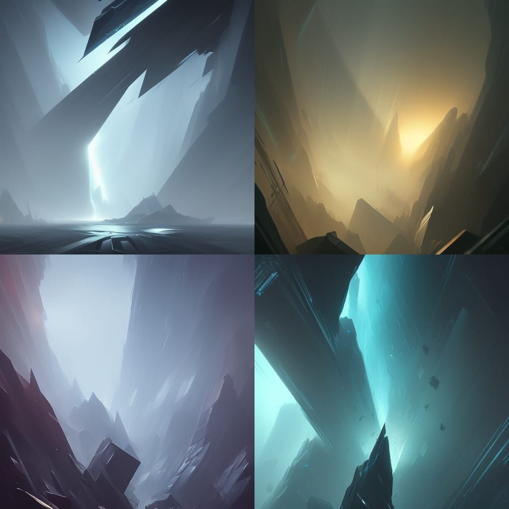 Dark Abstract Geometry in Deep Color, 8K