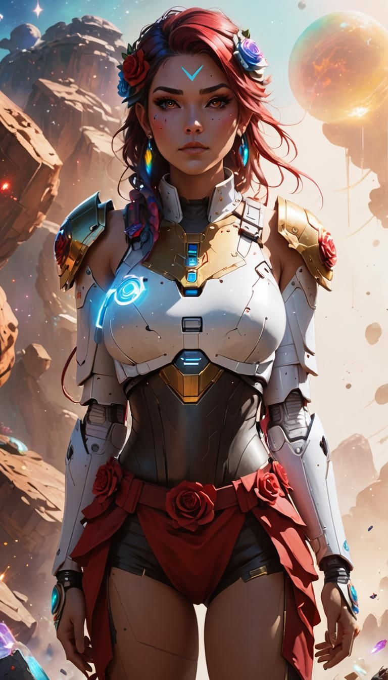 Nintendo Switch Android Warrior in Space, Comic Art