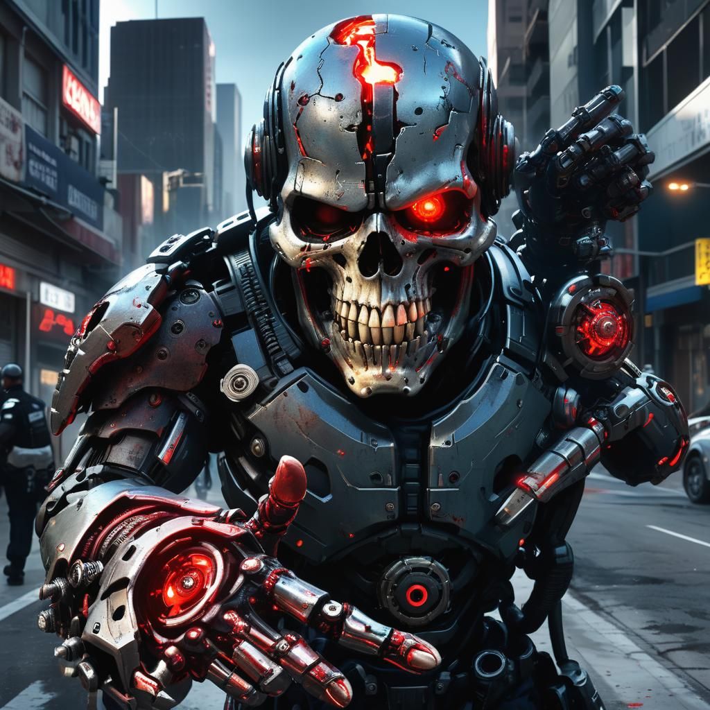 Cyborg Bum Flips Off Police in Cyberpunk Style