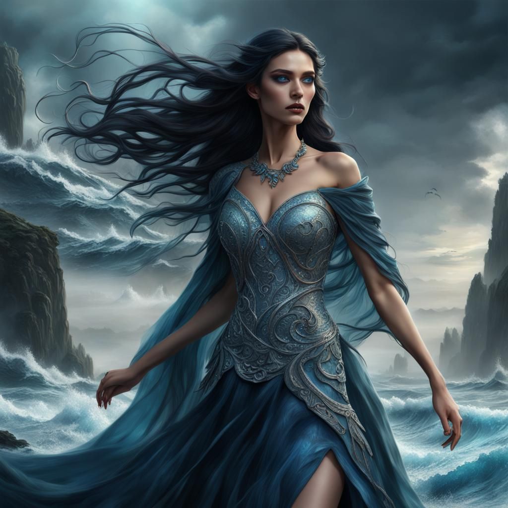 Fairy in Stormy Winds: Fantasy Concept Art