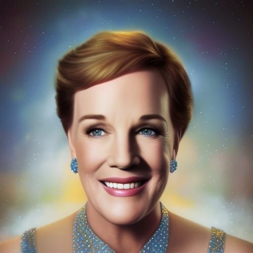 Julie Andrews Portrait with Luminous Crystals