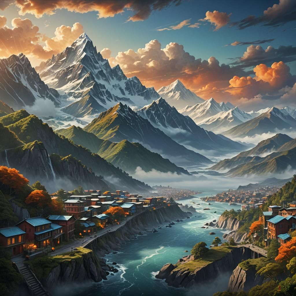 Himalayas Rise Over North Carolina: Cinematic Matte Painting