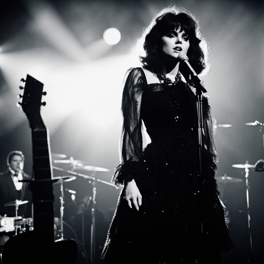 Linda Ronstadt in Film Noir Style Portrait