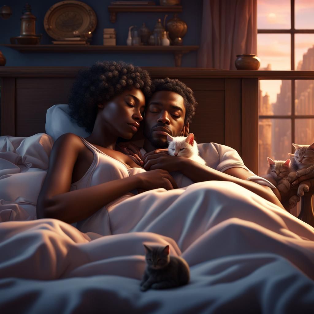 Dreamy Kittens: A Detailed Matte Painting