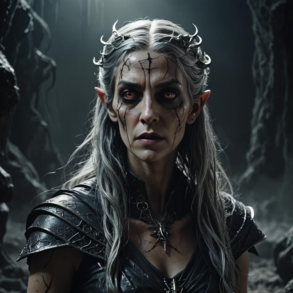 Dark Elf Pythia Manifests Evil, Cinematic Still